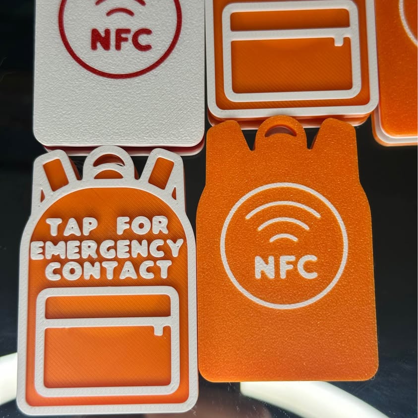 NFC Emergency Contact Keychain – 3D Printed