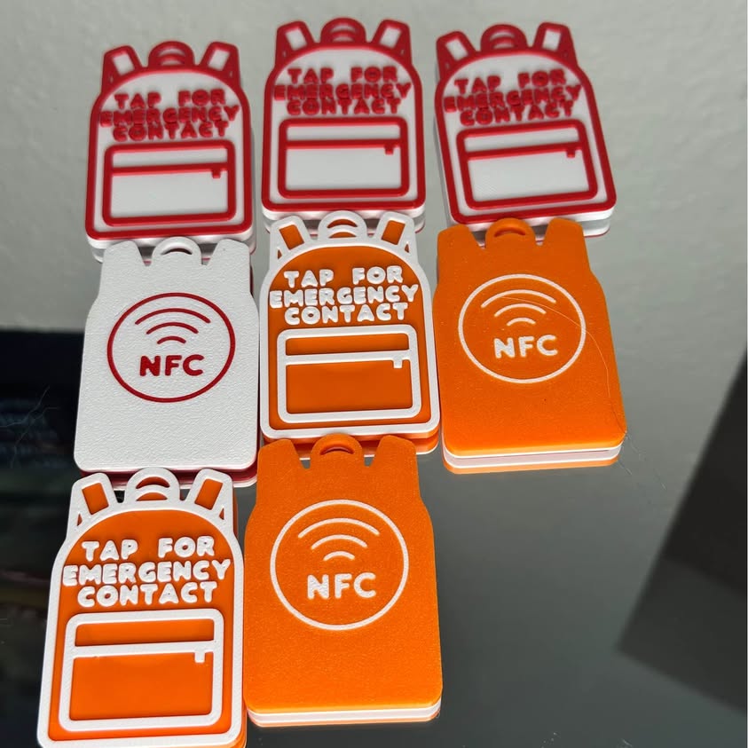 NFC Emergency Contact Keychain – 3D Printed
