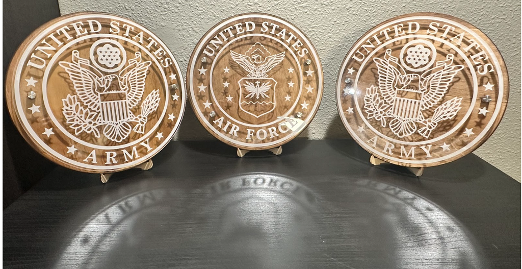 12” U.S. Military Service Logo – Acrylic & Wood Wall Sign