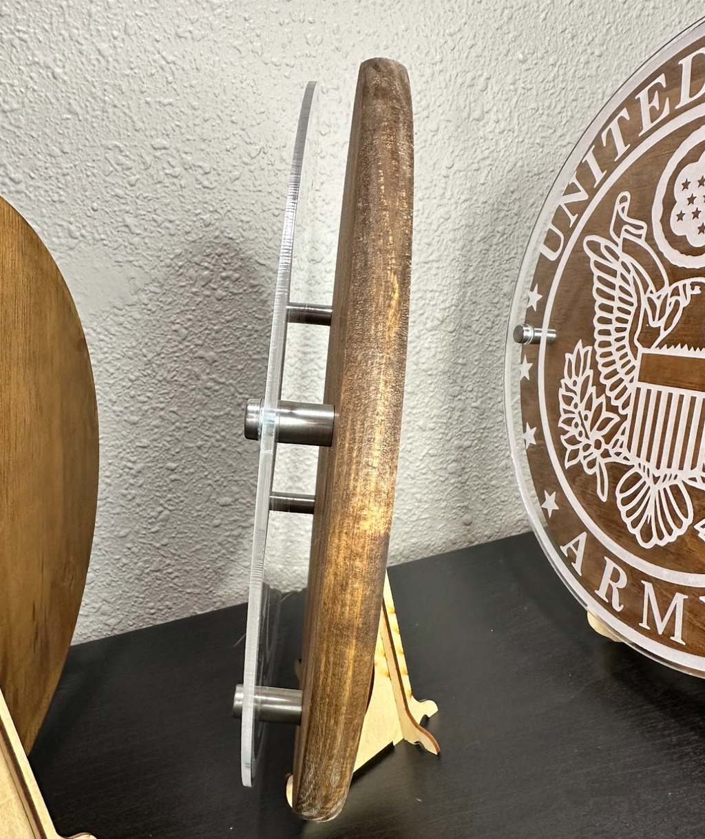 12” U.S. Military Service Logo – Acrylic & Wood Wall Sign