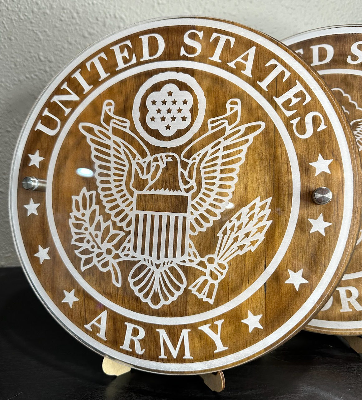 12” U.S. Military Service Logo – Acrylic & Wood Wall Sign