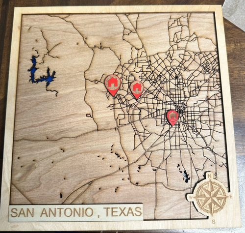 Custom 3D Wood Map of Your Hometown Laser Engraved!
