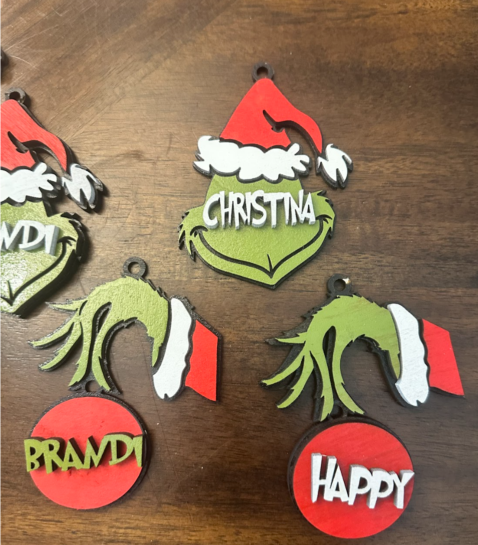 🎄 Custom Grinch Face Christmas Ornaments 🎄